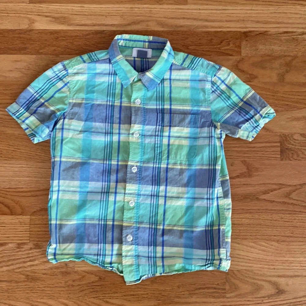 Old Navy Cotton Short-Sleeved Plaid Button-down Shirt